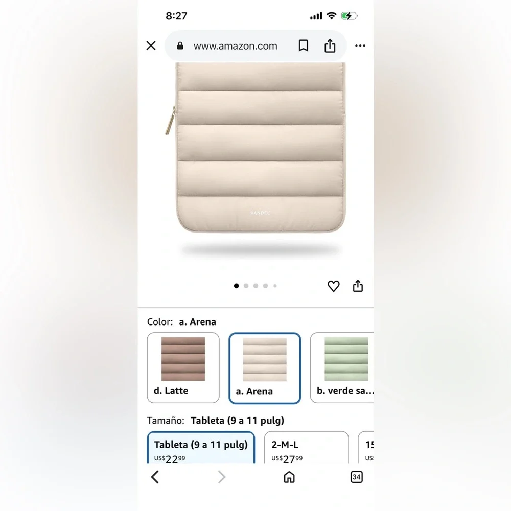 Beige Tablet Cover